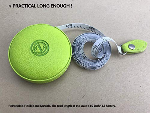 Sewing Tape Measure, Medical Body Cloth Tailor Craft Dieting Measuring Tape, 79 Inch/2 M Dual Sided Retractable Ruler with Push Button Round(1 Pack, Green) - color: Green 1 pack