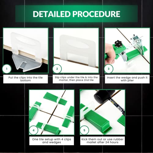 KMS 500 Tile Spacers 1/8" – Tile Spacer Leveling System for Professional Tile Installation, Consistent Gap Tile Leveling Spacers - color: 500 Tile Spacers 1/8"