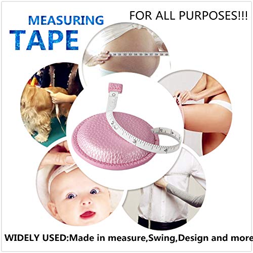 Tape Measure for Body Measuring, 79Inch/2Meters Retractable Measuring Tape for Body Fabric Sewing Tailor Cloth Knitting Craft Measurements Dual Sided - color: R-Bright pink-1 Pack