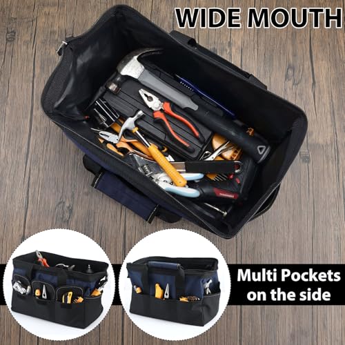 Sanwuta 3 Pack 16 Inch Tool Bags, Side Pockets, Blue, Red, Yellow - color: Blue, Red, Yellow, size: 16 Inch, style: Side Pockets