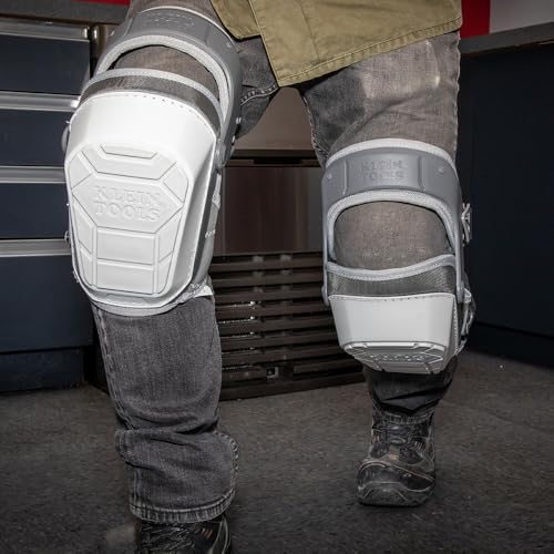 KLEIN TOOLS 60897 Knee Pads for Men and Women, Non-Marring, Heavy Duty Stabilizer Work Knee Pads, Adjustable Straps for Construction and Flooring - size: Non-Marring
