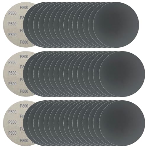6 Inch 50 Pcs Wet Dry Hook and Loop Sanding Discs, No Hole, 800 Grit - style: Grit 800