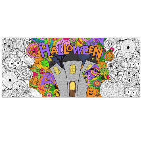 Jumbo Halloween Mandala Coloring Poster Giant Pumpkin DIY Paper - style: Halloween Mandala
