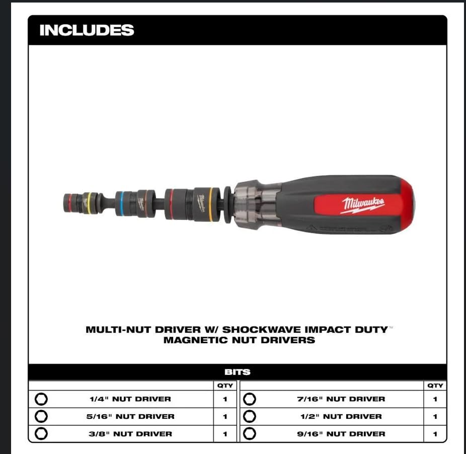 Milwaukee Electric - Multi-NUT Driver W/Shockwave Impact DUTYTRADE