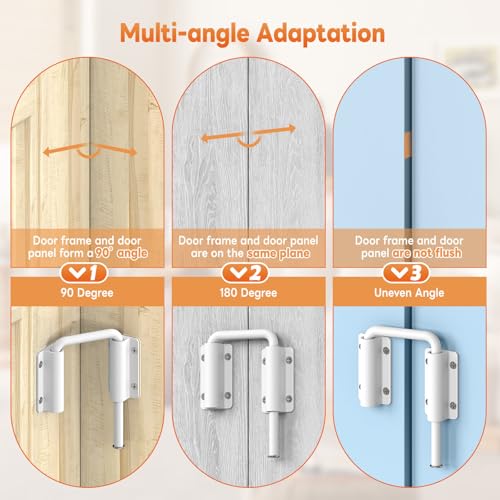 Upgraded Sliding Door Loop Lock, Gate Latches, White - color: White-1PC