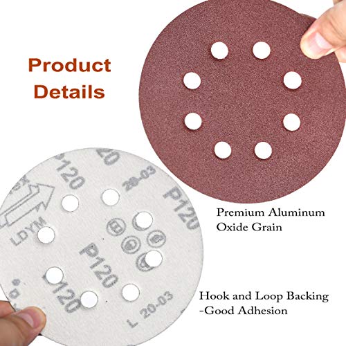5-Inch 8-Hole Hook & Loop Sanding Discs 40-400 Mixed Grits, 105-Pack - style: 40-400 Grit,105-Pack