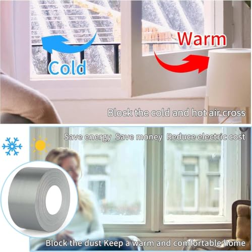 Cloth Duct Window Seal Strip Tape,Silver,1.89inch x 66FT - color: Silver, size: 1.89inch x 66FT