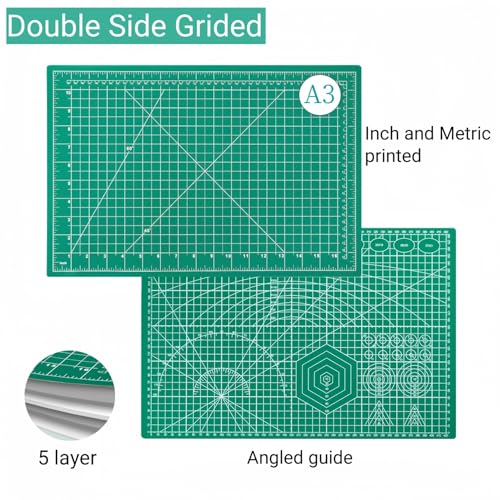 45mm Rotary Cutter and Mat Set, Fabric Cutter Wheel and 12x18 Inch Self Healing Sewing Cutting Mat, Fabric Rotary Cutter with 5pcs Rotary Blades for Quilting Patchworking Crafts, Turquoise - color: Turquoise