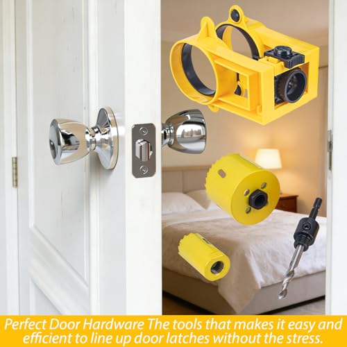 Door Hinge Jig with Door Lock Installation Kit,Door Hinge Mortiser Template - size: C