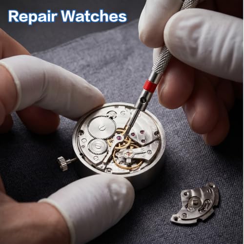 13PCS Professional Watch Screwdriver Set, Precision Jewelers Screwdriver Set, Micro Precision Glasses Repair Kit, 0.6-2.0mm with 13 Extra Replace Blades for Eyeglass, Sunglasses, Computer, Phone