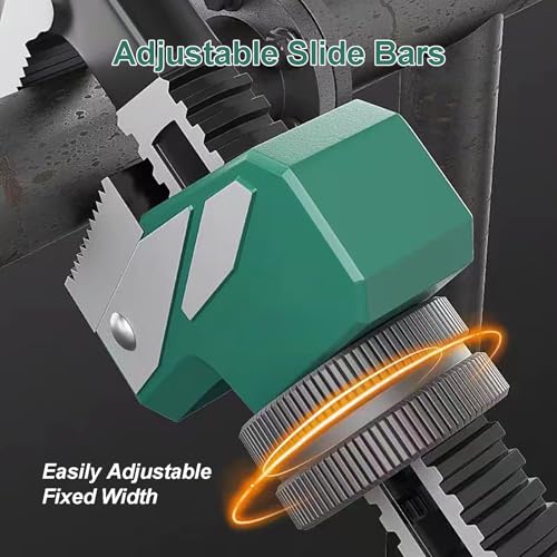 Upgraded 9 inch Heavy Duty Adjustable Pipe Wrench with [Silicone Non-slip Grip] Adjustable Wrench Fits a Variety of Fastener Sizes for Construction Machine Automobiles Home Repairs - color: Upgrade Green, size: 9 inch