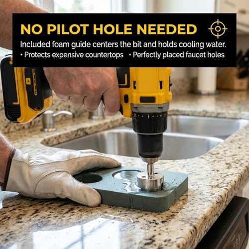 Drilax 3-Pc Diamond Hole Saw Set 1-1/2 to 2 Inch for Granite Countertops - style: 3 Pcs Set 1-1/2", 1-3/4", 2"