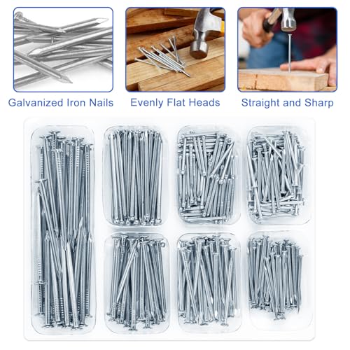 400pcs Hardware Nails Assortment Kit 7 Sizes