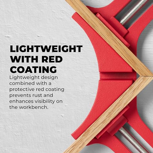 BUILDSOMETHING Right Angle Wood Clamp - Home Improvement Hand Tool - Premium Clamp Set with 45 Degree Cutting Guide Slot - 2 Pack