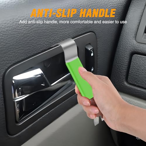 GOOACC 11 PCS Trim Removal Tool Kit, Metal Pry Tool Auto Fastener Remover Pry Bar Set Car Door Panel Removal Tool Dashboard Repair Kit Green - color: Green, size: 11Pcs