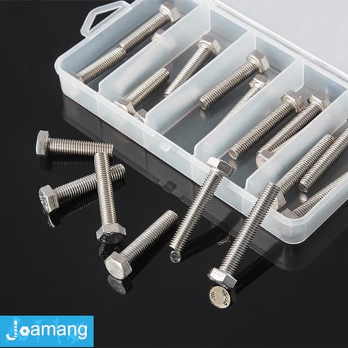 M8 x 30mm 35mm 40mm 45mm 50mm Hex Bolts, Hexagon Head Screws, 304 Stainless Steel(A2-70), Metric Fully Thread, Bright Finish, Assortment Kit 25PCS - size: M8 x 30-50mm (25PCS)