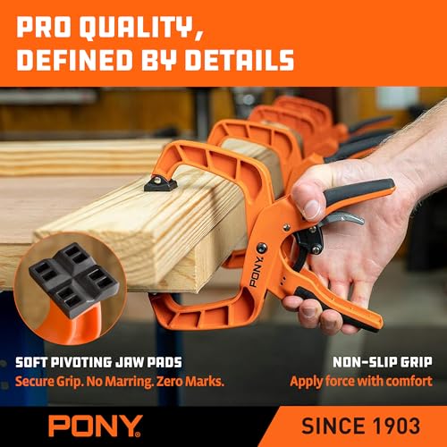 PONY 2-Pack 4 Inch Quick Release Ratcheting Wood Clamps