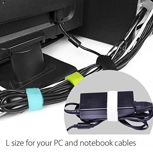 Avantree Cable Ties - 20-Pack Reusable Cord Organizers, 3 Sizes