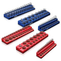 AIUITIO 6-Piece Magnetic Socket Organizer Set, Magnetic Socket Holder Includes 1/4", 3/8", 1/2" Drive Metric SAE Socket Trays,Holds Standard and Deep Sockets - size: Magnetic Design