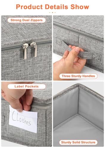 punemi 5 inch High Sturdy Low Profile Under Bed Storage, 2 Pack, Grey - color: Grey, size: 2 Pack-5 inch Tall-Structured