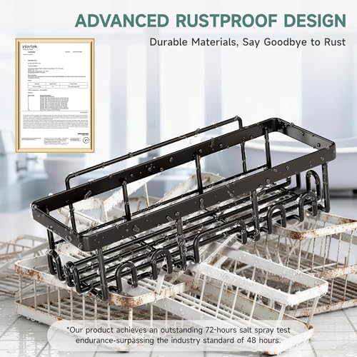 Veken Shower Caddy 6-Pack, Bathroom Organizers and Storage Shelves, Black - color: Black