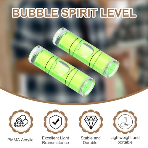HARFINGTON 12pcs Mini Cylindrical Bubble Spirit Level Vials 10x35mm - size: 10x35mm