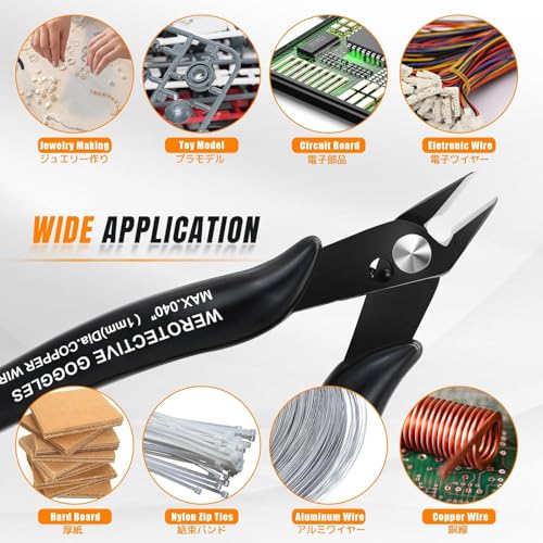 BOOSDEN 3 Pcs Plier Set Flush Cutter, Wire Cutter & Needle Nose 5 Inch - size: 5" Wire Cutter+5" Flush Cutter+5" Needle Nose
