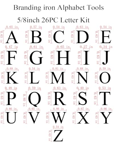 5/8" Wood Burning Letter Kit, 26Pcs Alphabet Branding Iron for Wood - color: 5/8", 26 Pcs