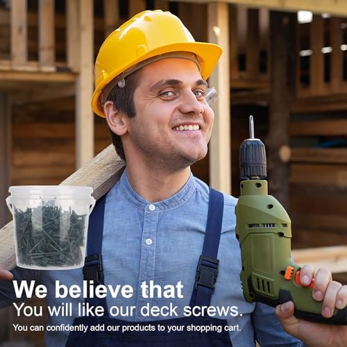 Deck Screws #10 x 3’’, T25 Star Torx Drive Flat Head Wood Screws, Green, 5lb - color: Green, size: 10X3’’