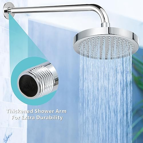 Shower Arm with Flange, 15 Inches Wall Mount Replacement Extension Showerhead Arm For Fixed Shower Head, Chrome - color: Chrome, style: 15 Inch