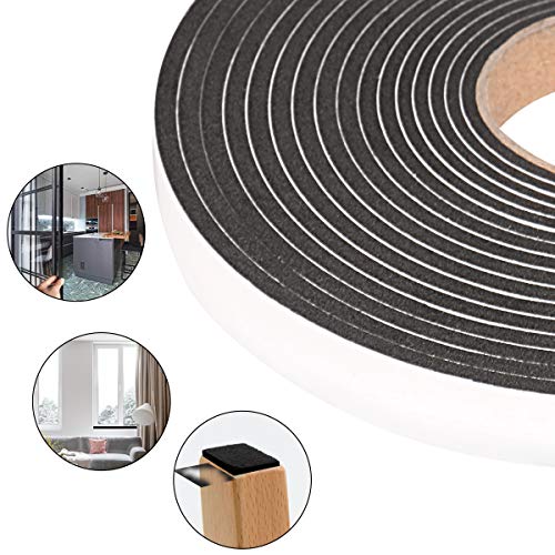 Foam Seal Tape 26 Feet Long, 1/2 Inch Wide x 1/8 Inch High Density Foam Strip Weather Stripping for Door and Window Insulation - size: 1/2"W x 1/8"T x 26FT