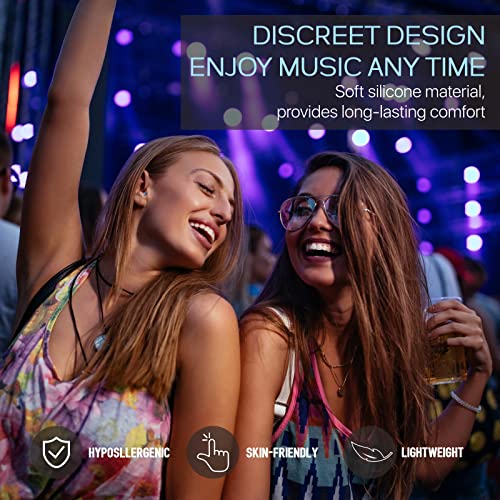 Concert Ear Plugs 2 Pairs, Noise Reduction Music Earplugs for Musicians, DJs, Festival, Raves, Loud Events, Hearing Protection for Adult/Kids 12+, incl Lanyard & Aluminum Case - color: White+blue