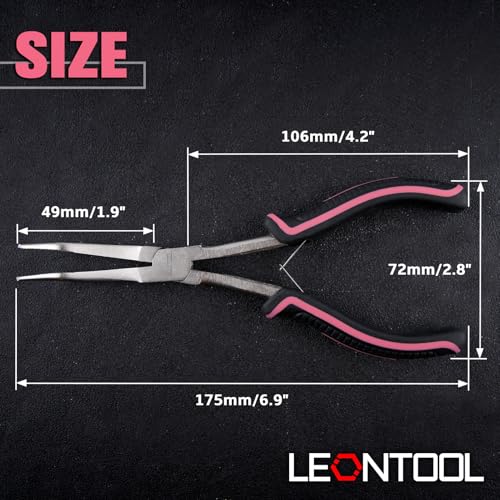 7-Inch Long Reach Bent Needle Nose Pliers Serrated Jaw Bent Long Nose Pliers Extra Long Needle Nose Pliers Jewelry Pliers for Jewelry Making, Wire Wrapping and Object Gripping in Tight Spaces - style: Bent Needle Nose Plier Serrated Jaws