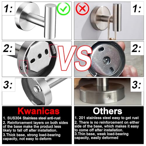 6 Pieces Brushed Nickel Bathroom Hardware Accessories Set Hand Towel Ring 16&23.6 inch Round Towel Bar Silver Toilet Paper Holder Towel Hooks 2 Pieces SUS 304 Stainless Steel,Heavy Duty,Wall Mounted - color: Brushed Nickel, size: 6 piece 24"