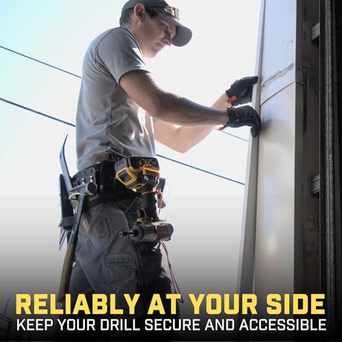 Holstery DriverMaster | Clip-On Tool Belt Drill Holder - Simple Hook Holster for Cordless Drill, Impact, Nailer, Tape Measure, or Any Tools with Hanger Clips - style: DriverMaster