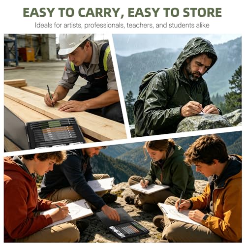 WUO 1.3mm Mechanical Pencil Set, 3 Pack Metal Mechanical Carpenter Pencils - color: oliver green