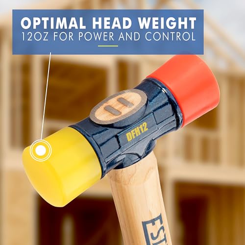 ESTWING Rubber Mallet, 12oz Red & Yellow Mallet, DFH12 - size: 12 oz