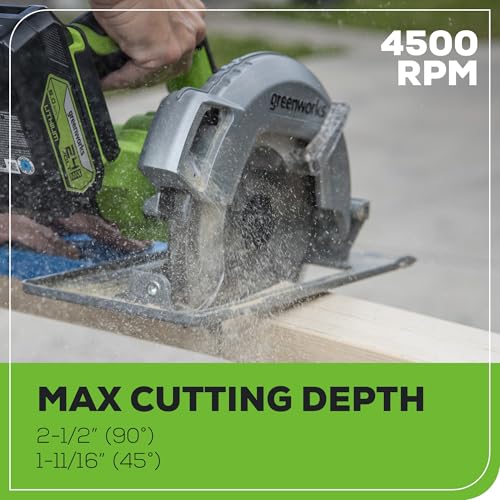 Greenworks 24V 7-1/4'' Circular Saw Brushless Cordless, with 4Ah Battery and 2A Charger - size: 7-1/4", style: 4.0 Ah Battery and Charger