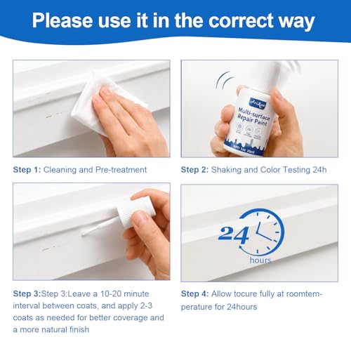 White Touch-Up Paint Pen1Oz, Water Based Scratch Repair for Wood Furniture
