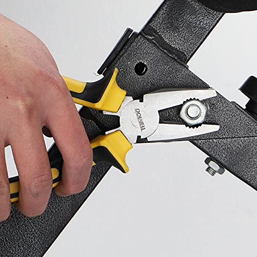 DOWELL Lineman's Pliers - 8 Inch Combination Pliers with Cutter | Nickel Chromium Steel Construction, Professional Handle, Upgraded version professional grips - size: 8" Lineman's Pliers