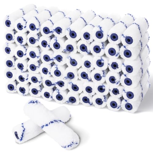 60pcs 4 Inch Microfiber Paint Roller Covers 1/3" Nap, Non-Shedding - color: 60pcs