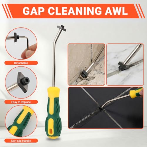 37Pack Grout Removal Tool Kit, 3 Tile Grout Saws 2 Hand Grouts Saw with Extra Cleaning Blades, Bathroom Showers Caulking Removal Tools for Cleaning Floor Tile Grouts Joints Corners
