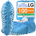 Innovative Haus Blue Disposable Shoe Covers, Non Slip Booties, 100 Pack, LG - size: Large (100 Pack)