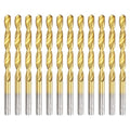 uxcell 12pcs Titanium Twist Drill Bit 13/64" Drilling Dia High Speed Steel Drills for Hardened Metal, Stainless Steel, Cast Iron, Wood, Plastic - size: 13/64 inch