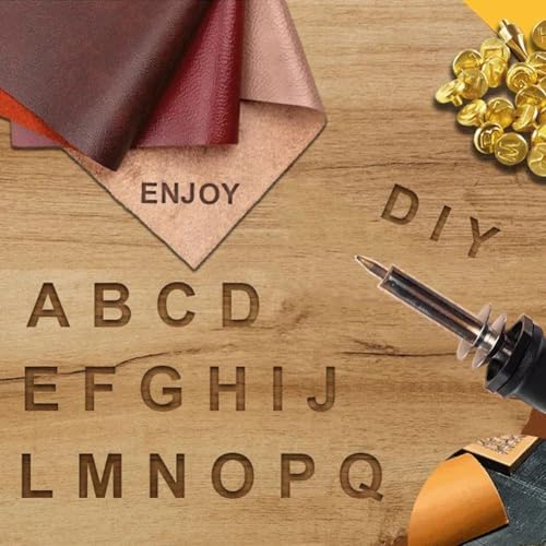 Wood Burning Pen Kit Leather Burner Tool | 26 Letter | 8 Stencil