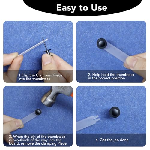 40 PCS Thumb Tacks - Thickened Heavy Duty Double Headed Metal Wall Tacks, Black - style: 4 SIZE BLACK