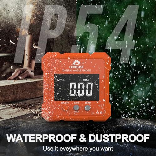 Digital Angle Finder Magnetic Base Compact Digital Level Protractor Orange - color: Orange
