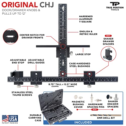 The Original Cabinet Hardware Jig - Made in USA - Most Accurate Tool for Knobs and Pulls - Hand Calibrated by True Position Tools - size: ORIGINAL