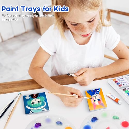 28Ps Clear Paint Tray Palettes Plastic for Kids to Put Cupcake,Art Painting - color: 28pcsclear