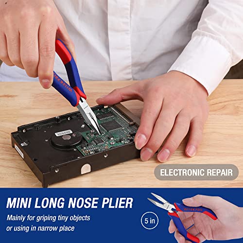 WORKPRO Mini Pliers Set, 3-Piece Small Pliers Tool Kit